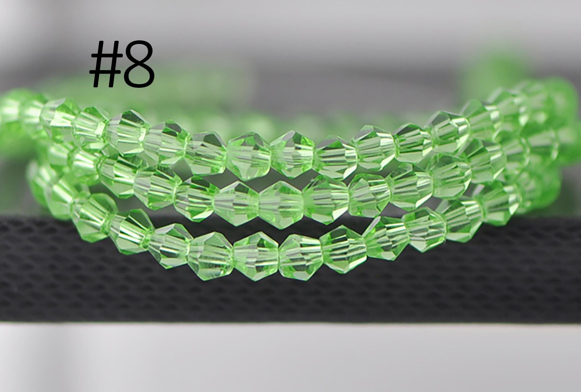 115pcs Crystal BiCone Faceted 4mm Glass Beads (LZ-04)